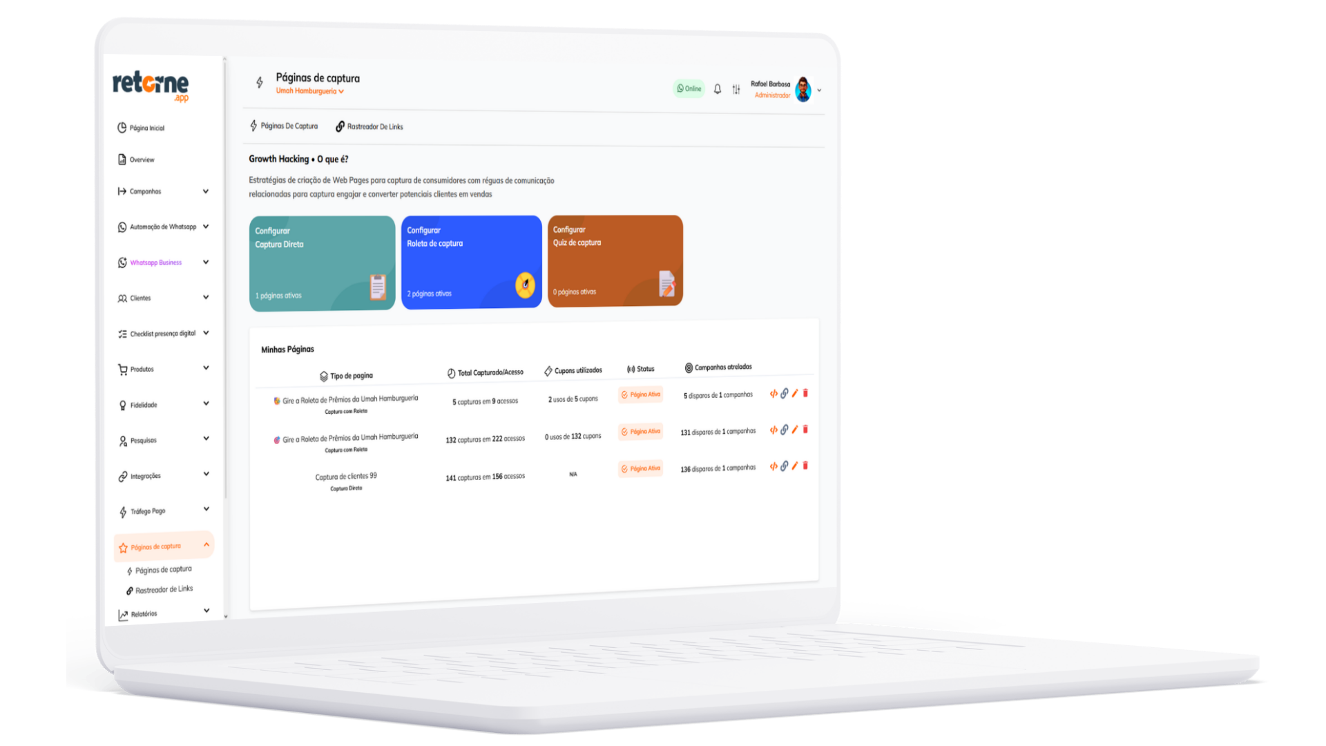 Captura de Leads em Restaurante